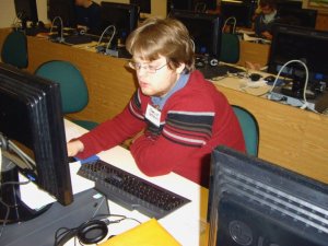 Charlie hard at work writing